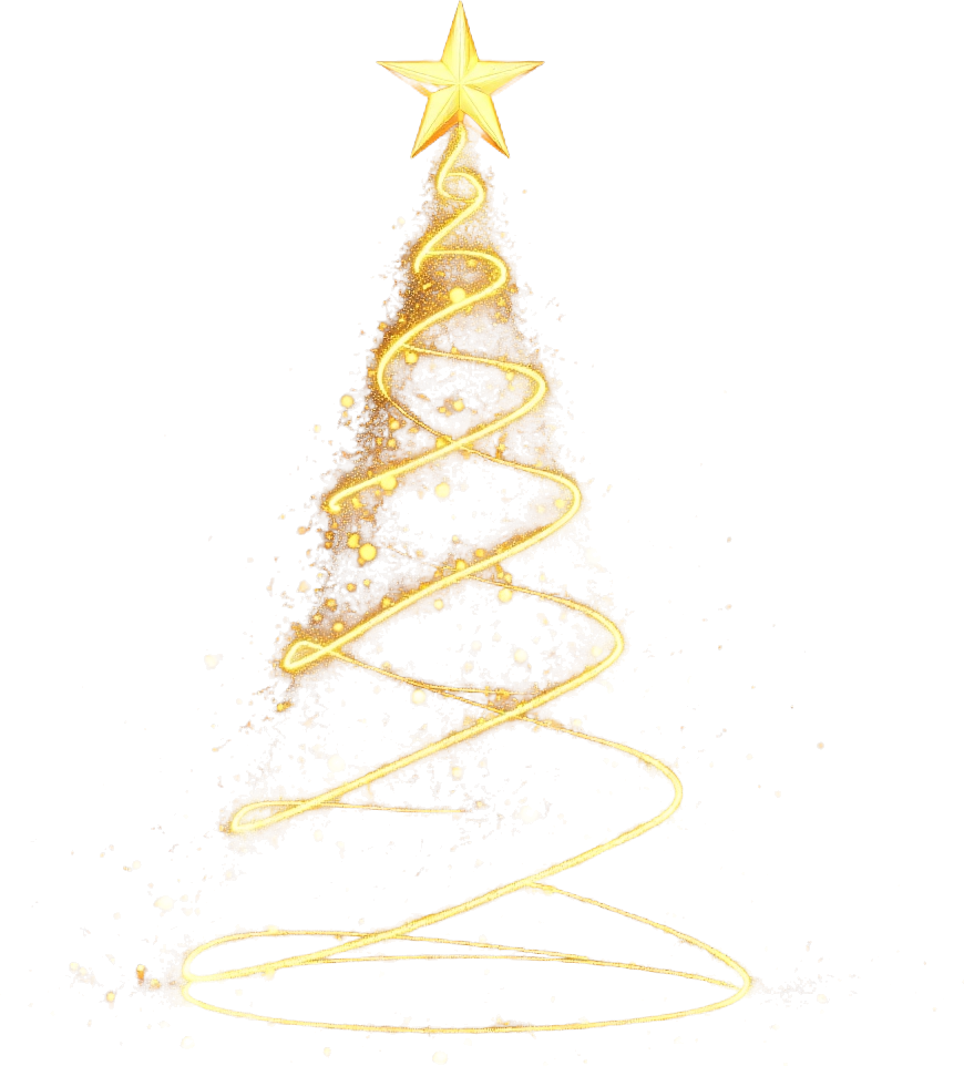 Golden Sparkling Christmas Tree